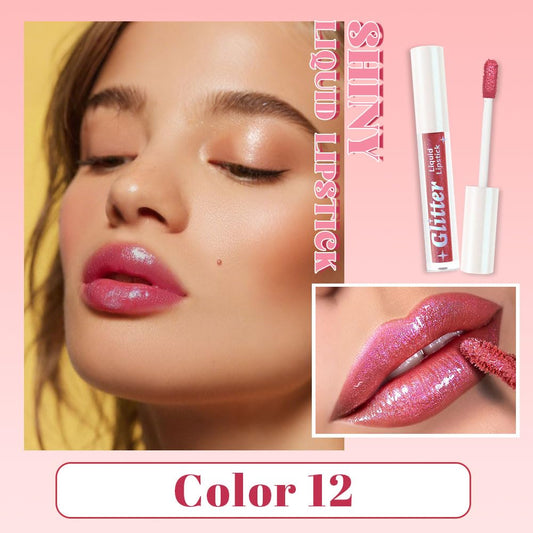 Dark Pink Metallic Lipstick for Women,Lightweight Glitter Sparkling Liquid Lipsticks,Shimmer Lip Gloss Stain Long Lasting Waterproof Smudge Proof Non-Drying 24 Hour Full Coverage Lip Makeup,Vegan