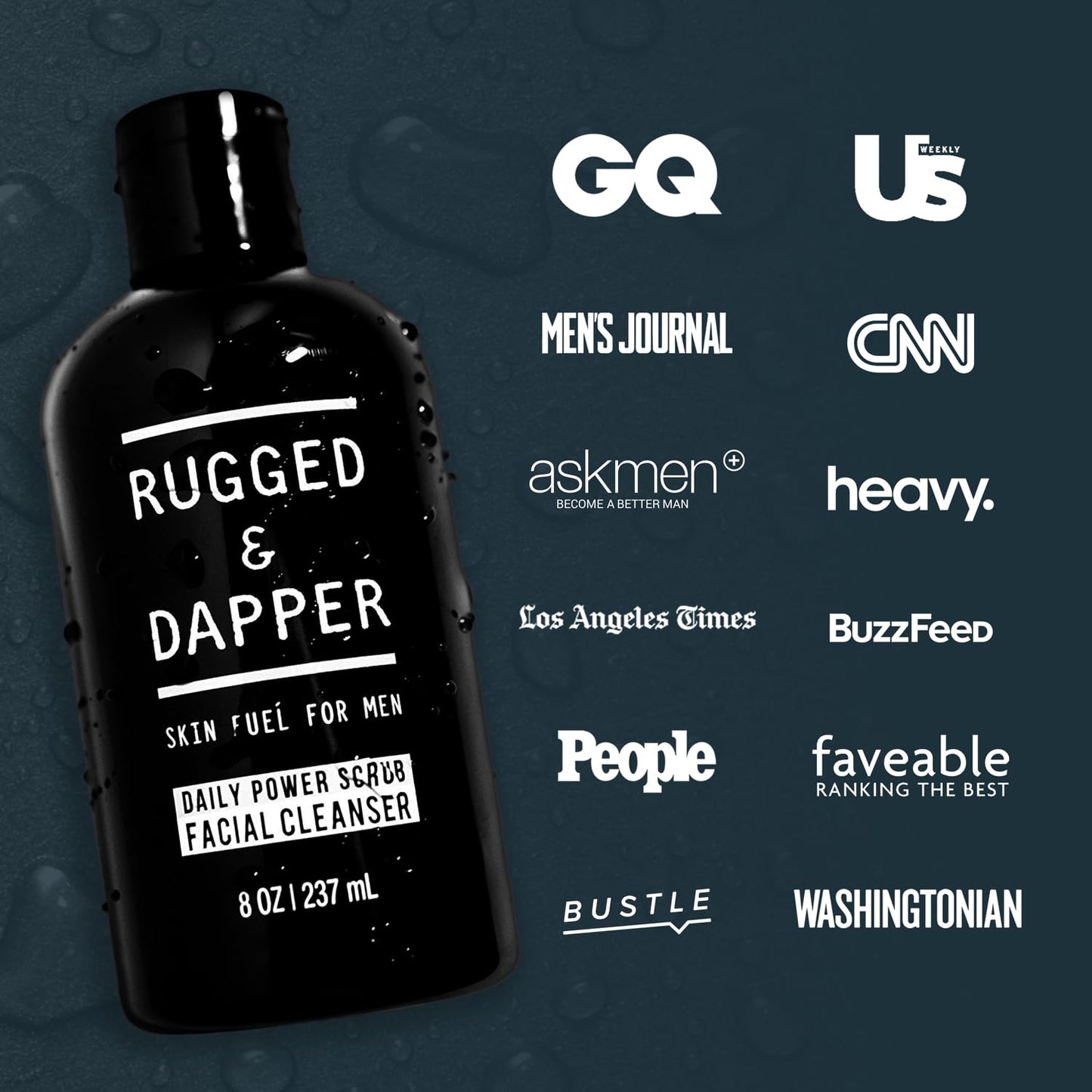Premium Daily Power Scrub | 8 oz | Exfoliating Mens Face Wash | Deep Cleans + Prevents Breakouts | Face Wash Men's | Natural Ingredients | Made in USA