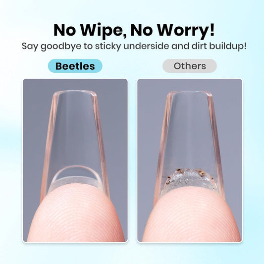 Beetles 20g Solid Nail Glue Gel - No Wipe, Hands-Free Soft Nail Tips Glue for Fake Acrylic Nails, Press On Nails, Nail Extensions, 3D Nail Art, Soak Off Nail Lamp Long-Lasting, Beginner-Friendly