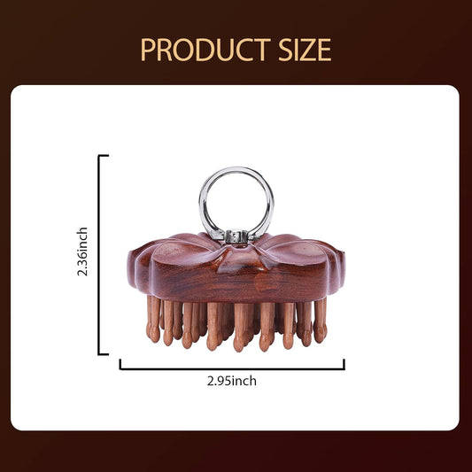 Wooden Scalp Massager for Hair Growth & Detangling - Wide Tooth Wooden Hair Brush with Body Massage Nodes, Stress Relief & Improved Blood Flow