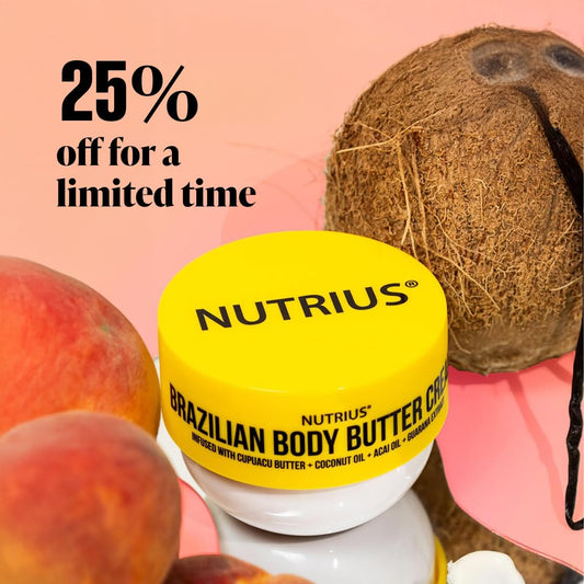 Nutrius Brazilian Body Butter Cream, 6 FL OZ