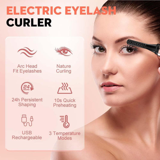 Heated Eyelash Curler, 2025 New Electric Eyelash Curler with LED Display, Portable Rechargeable Eye Lash Curlers Heated Makeup Tool for Women Girls (Black)