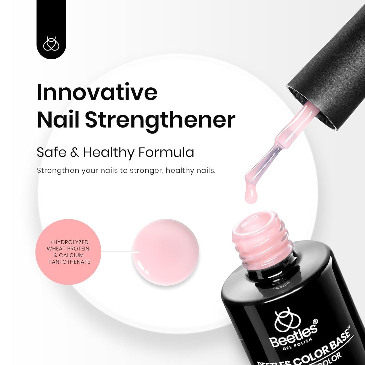 Beetles Pink Base Gel Nail Polish 1 Pcs 15ml: Nude Pink 3 in 1 Pastel Builder Jelly French Tip Base Color Gel Polish Strengthener Soak Off Nail Art
