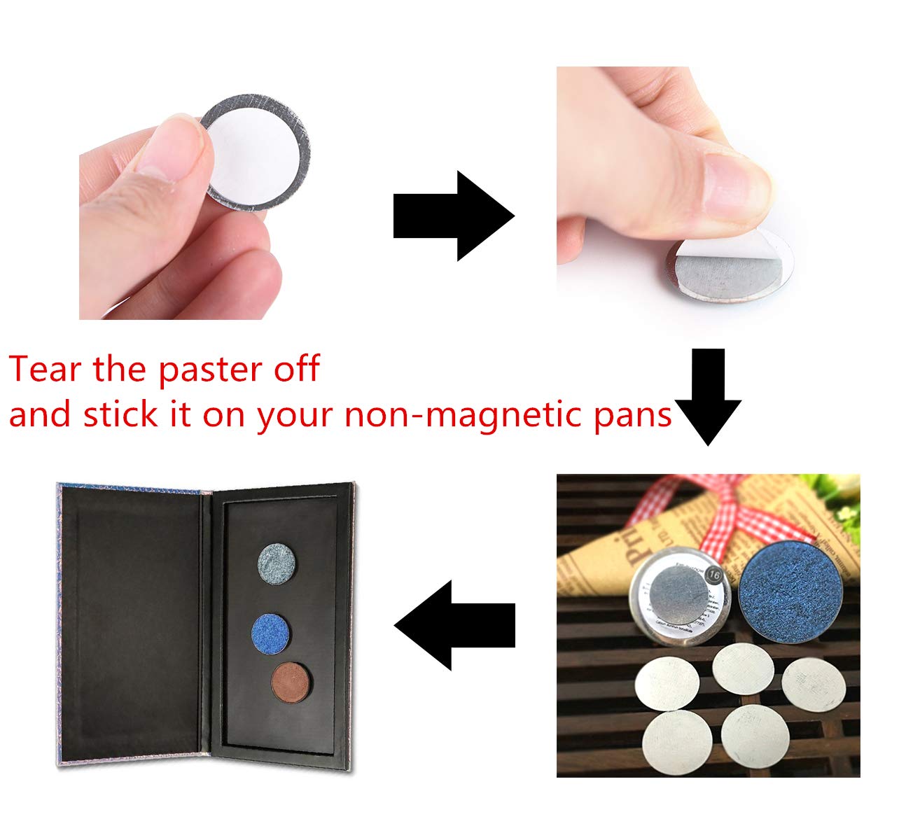 50Pcs Square Metal Stickers for Eyeshadow Magnetic Makeup Palette