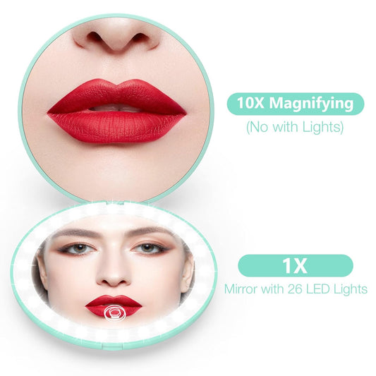 wobsion 10X Magnifying Tabletop Mirror, 4 Inch Round, Glass, ABS