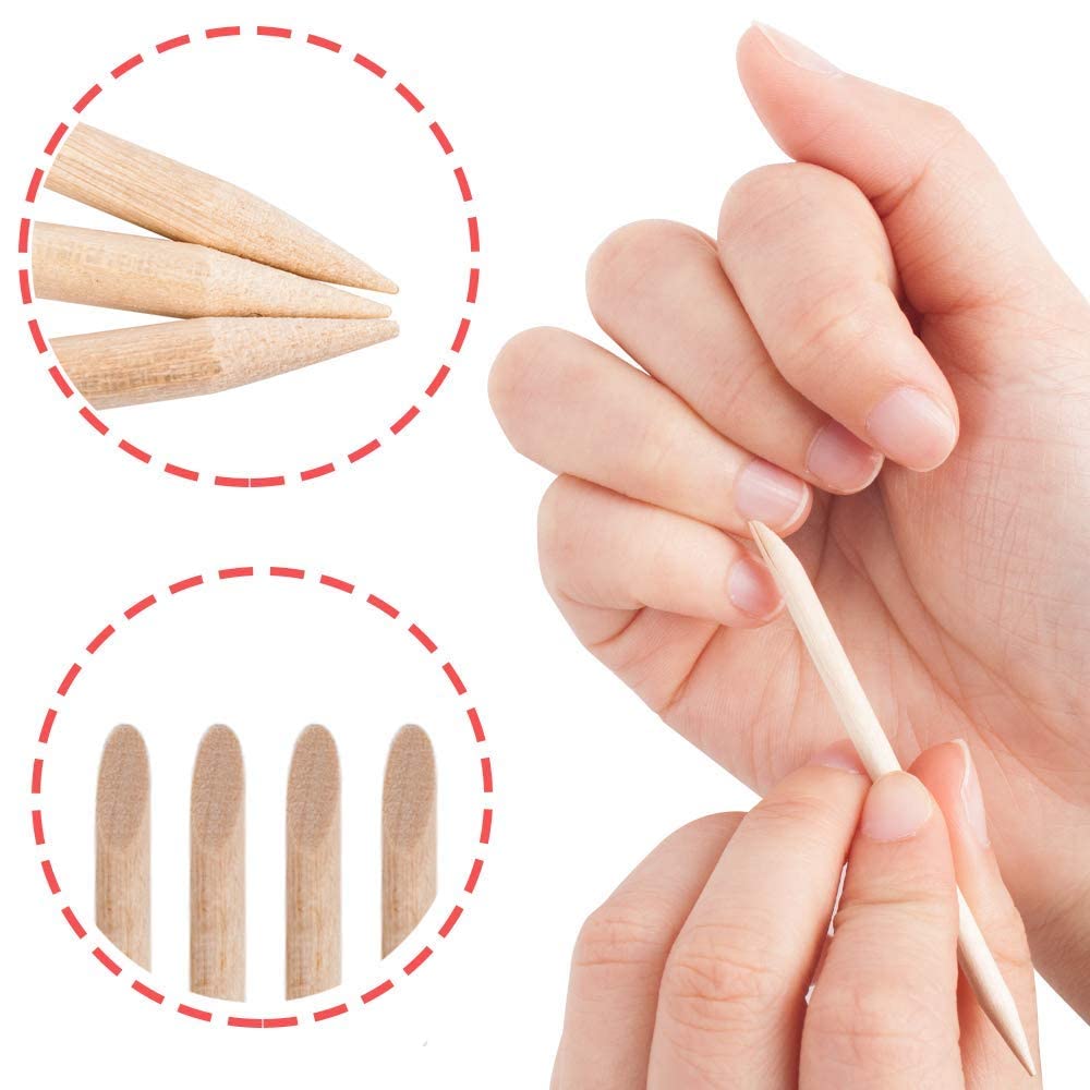 AMOSTBY Orange Sticks For Nails - 300PCS Wooden Cuticle Pusher Stick Cuticle Pusher,4.5 inch Nails Remover Tools for Manicure Pedicure