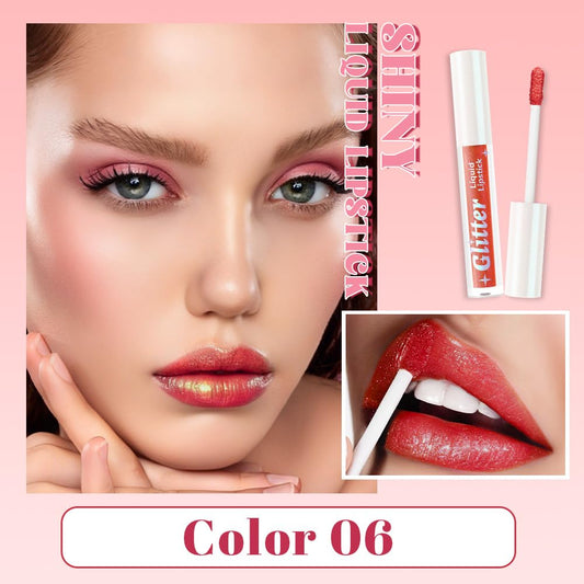 Red Metallic Lipstick for Women,Lightweight Glitter Sparkling Liquid Lipsticks,Shimmer Lip Gloss Stain Long Lasting Waterproof Smudge Proof Non-Drying 24 Hour Full Coverage Lip Makeup,Vegan