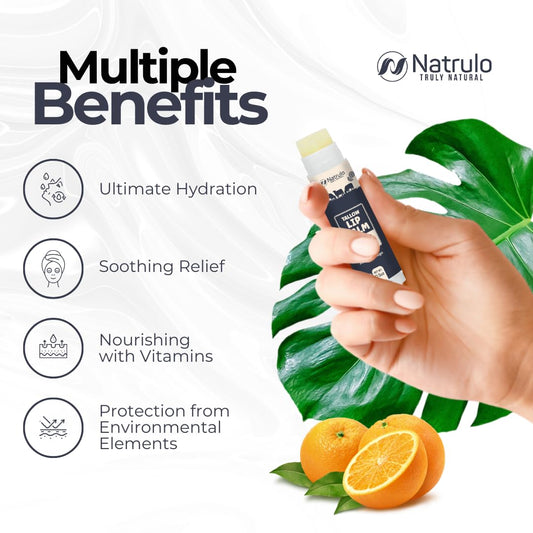 Beef Tallow Lip Balm – Natural Tallow Beeswax Chapstick – Hydrating Moisturizer Grass Fed Tallow Balm Lip Care – Soothes Chapped, Dry Lips, Sensitive Skin – Long Lasting Vitamin Rich USA-Made Orange