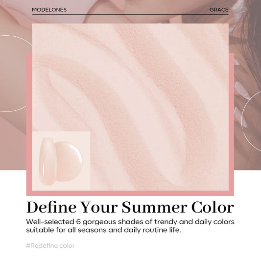 Modelones Dip Powder Nail Art Translucent Sheer Nude Color, 28 Long-Lasting Build Powder Salon DIY at Home No Lamp Cured