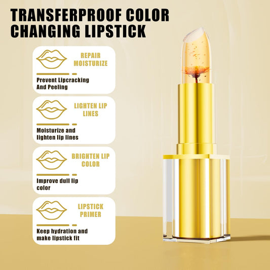 QIC Transferproof Color Changing Lipstick,Color Changing Lipstick for Women Girls,Temperature Change Moisturizer,Waterproof Moisturizer Lip Balm (Flower)