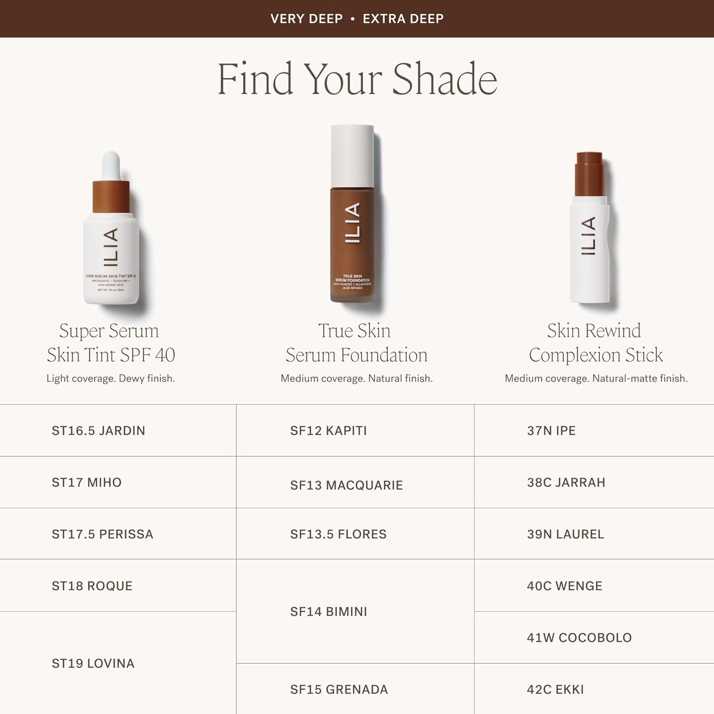 ILIA - Skin Rewind Complexion Stick - Foundation + Concealer + Skincare | Non-Toxic, Vegan, Cruelty-Free, Clean Makeup (40C - Wenge, 0.35 oz | 10 g)