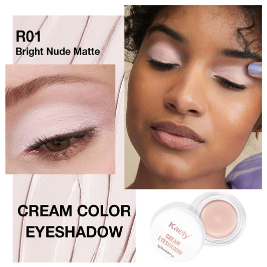 Single Cream Bright Nude Matte Eyeshadow Palette Makeup, Natural Single Mini Instant Holographic Eyeshadow For Women, Sombras Crema Para Ojos, Talc, Paraben & Cruelty Free, R01