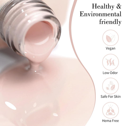 CANNI Pink Gel Nail Polish – Light Nude Oyster Pink, High Gloss Soak-Off UV/LED Gel for French Manicure, DIY Home & Salon Use, 0.32 fl oz