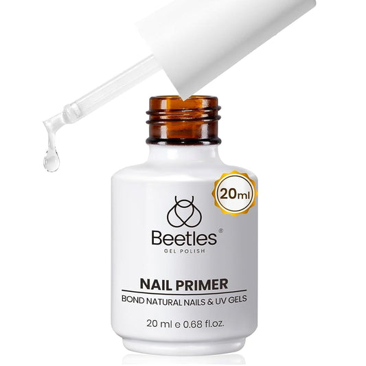 Beetles 20ml Nail Primer for Gel Nail Polish, Hema Free Dehydrator and Primer Bond Acid-Free Fast for Acrylic & UV Gel Gift for Women