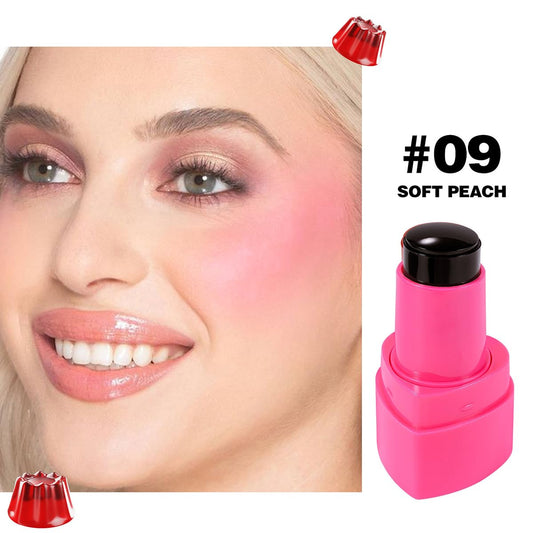 Cooling Water Jelly Tint Stick，Multi-Use Juicy Love Blush, 3-In-1cheek Blush & Eyeshadow & Lip Tinted Long-Lasting Moisture Stick，Bouncy Jelly Texture，Creates A Moist Watercolor Effect (#09, 0.32oz)