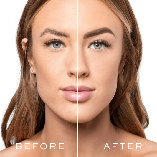 MADLUVV Brow Stamp Kit with Brow Stencils – Easy Eyebrow Shaper for Natural-Looking Brows – Popular Eyebrow Stencil Kit Used by Professionals – 9 Shapes, Spoolie, Travel Bag & Stamp (Soft Brown)