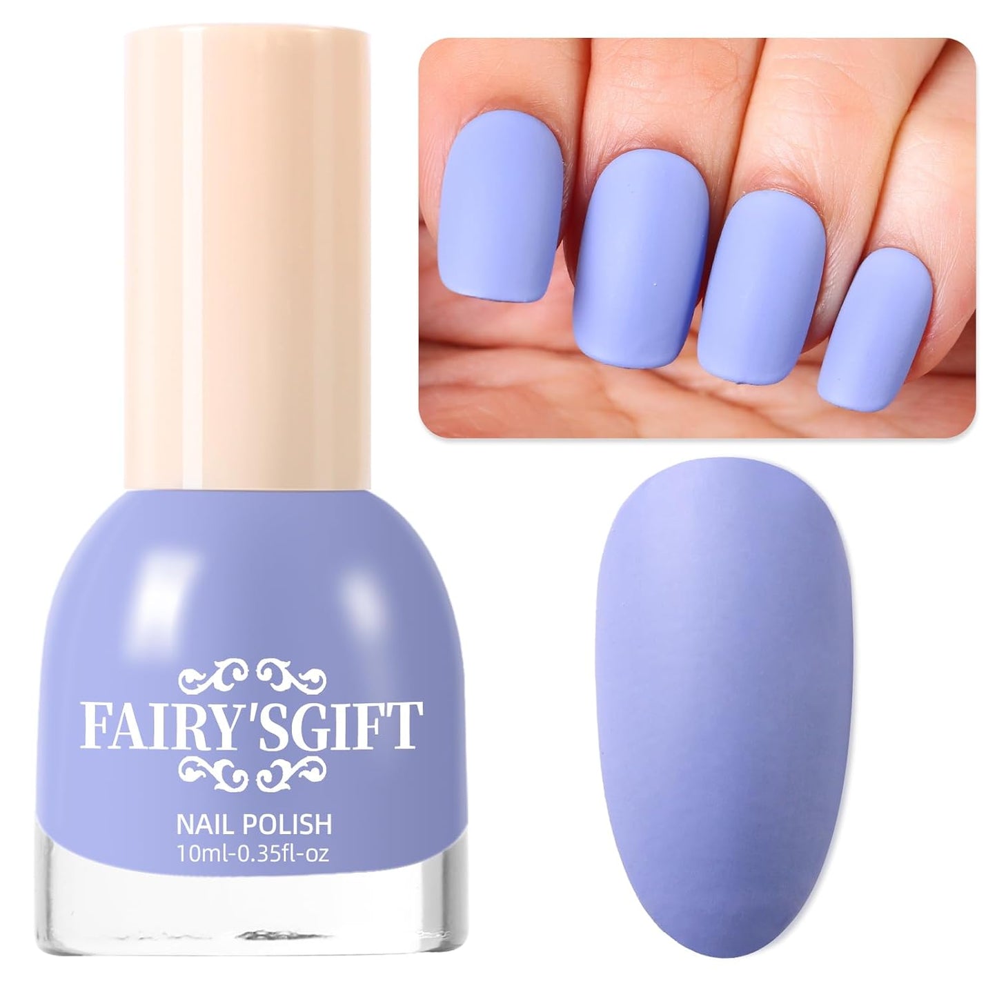 Matte Nail Polish Quick Dry Nail Lacquer for Nail Art Varnish, Mist Effect Matte Finish Velvet Nail Polish, 0.35 fl oz (Sky Blue-18, 10 ML)