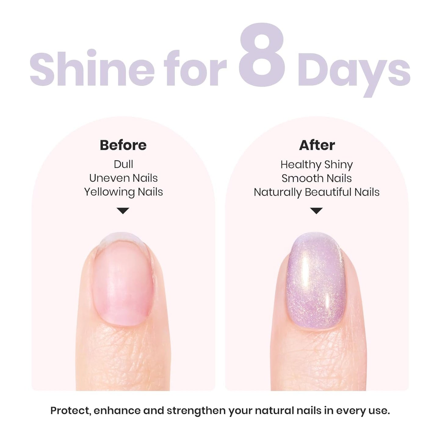 Beetles Nail Strengthener - Gold Purple Nail Concealer Fast Air Dry Shimmer Air Dry Nail Growth for Damaged Uneven Nails Fingernail Polish Imperfection Masking for Gold Shimmer Manicure Salon Quality