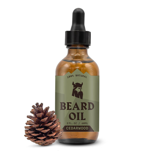 Striking Viking Beard Oil for Men - 2 Fl Oz, Cedarwood Scent - Beard Growth & Conditioning with Argan, Almond Plus Tea Tree Oil & Jojoba Oil for Beard Growth - Softener & Moisturizer