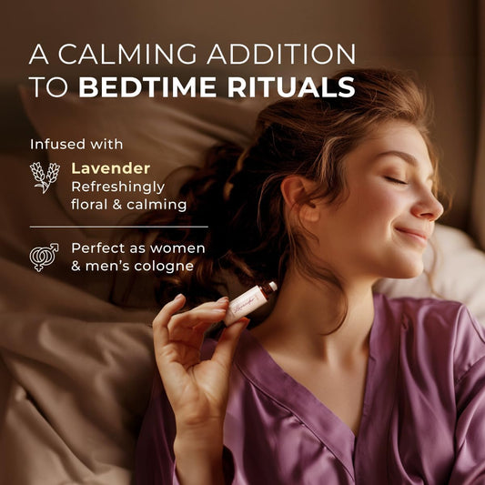 Gya Labs Lavender Essential Oil Roll on - 100% Pure Natural Lavender Perfume Oil for Women, Skin - Relaxing Aromatherapy, Alcohol-Free Perfume Roller, Travel Size (0.34 Fl Oz)