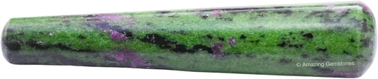Amazing Gemstone Ruby Zoisite Crystal Wand Massage Stick - Pelvic Wand Gua Sha for Adults - Crystals and Healing Stones Massage Wands for Adults Gifts (Smooth)