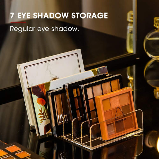 Eyeshadow Makeup Palette Cosmetic Organizer - Waterproof Eyeshadow Organizer for Eye Makeup Palette,Bathroom Countertop,7 Sections (1PCS-Large)