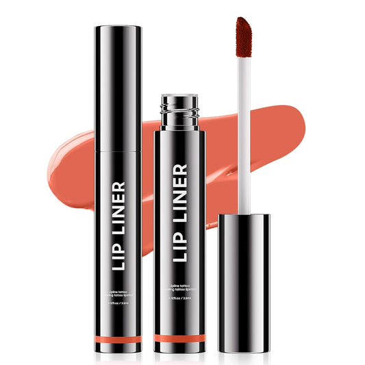 Lip Stain Peel Off Lip Liner - Long Lasting Comfortable Vivid Color Peel Lip Stain Smudge Proof Finish, Create A Charming Vibrant Lip Color Makeup For All Skin Types with All-Day (#04 Coral)