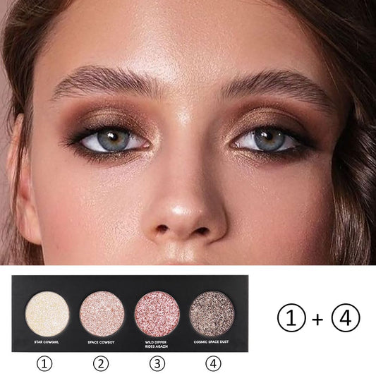 4 Colors Highlight Pink-Purple Eyeshadow Palette, SHANY Cosmetics Shimmer Palette, Cruelty-Free and Vegan Formula, Glitter Eyeshadow for Professional Makeup