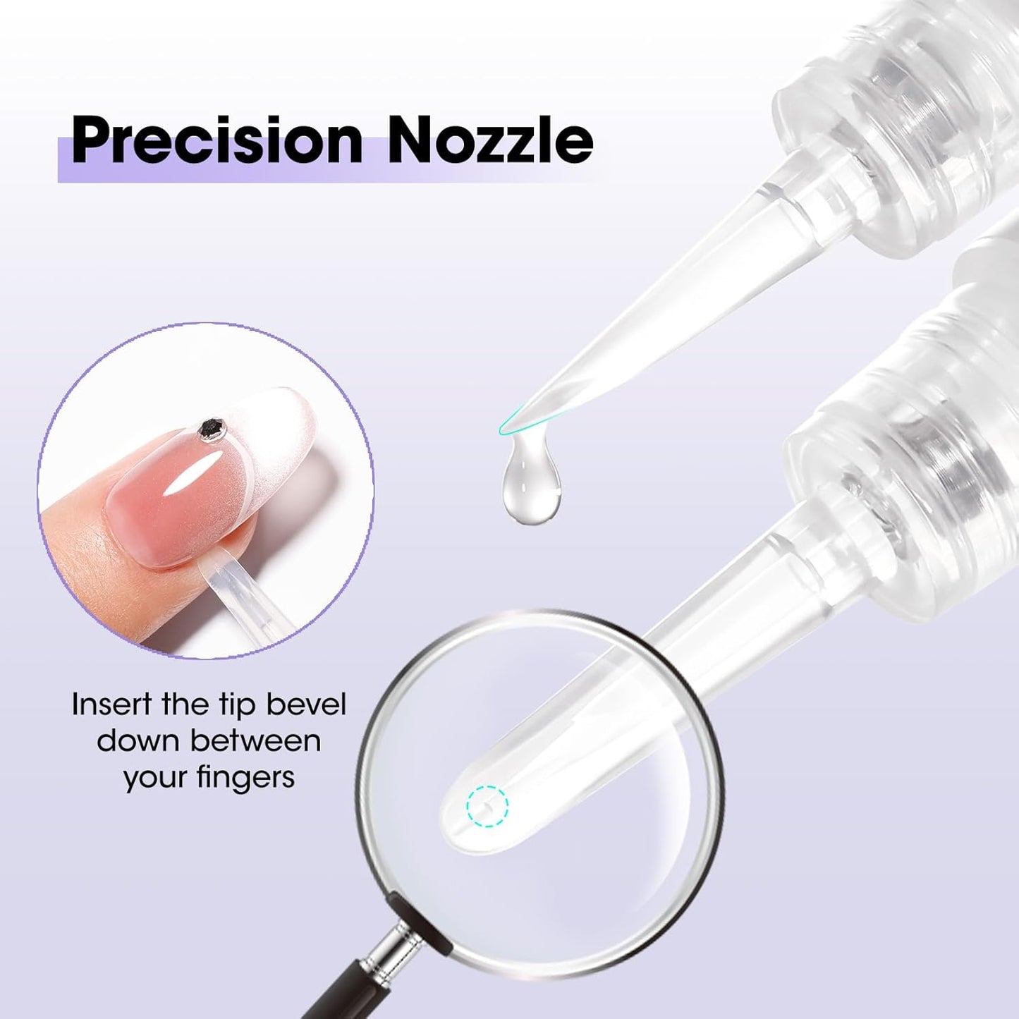 Gellen Nail Glue Remover 5 Pcs, Glue Remover Pen for Press on Nails, Non Acetone Press on Removal, 10s Quick Remove for Nail Tips Fake Nails Solid Glue Gel