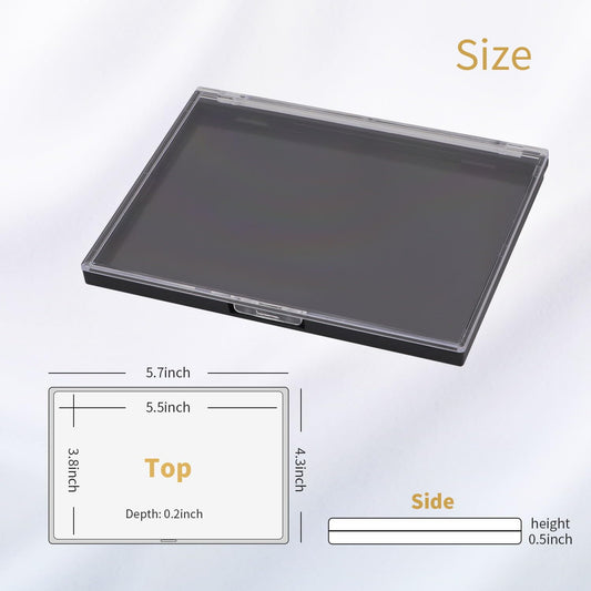Magnetic Makeup Palette with Clear Top, 3Pack Empty Eyeshadow Pan Dispensing Storage Box with 60Pcs Adhesive Metal Stickers for DIY Cosmetics Lipstick Blush Powder-5.7"x4.3"Palette