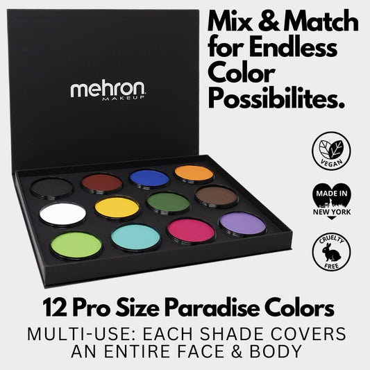 Mehron Makeup Paradise Makeup AQ ProPalette - 12 Colors
