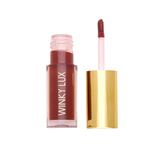 Winky Lux Enchanted Very There Lip Oil - Hydrating Nude Brown Tint with Jojoba Oil, Non-Sticky Glossy Lip Oil, Tinted Brown Gloss for Juicy Lips & Soft Vanilla Scent