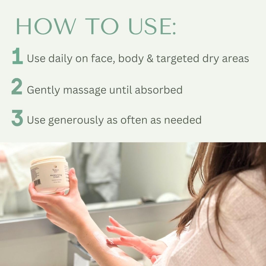 Yobee Body & Face Cream for Dry, Itchy Skin | Probiotics, Honey, Turmeric, Vitamin B12, Ceramides, Shea Butter | Fragrance Free | For Kids & Adults | Doctor Formulated | Soothe Eczema
