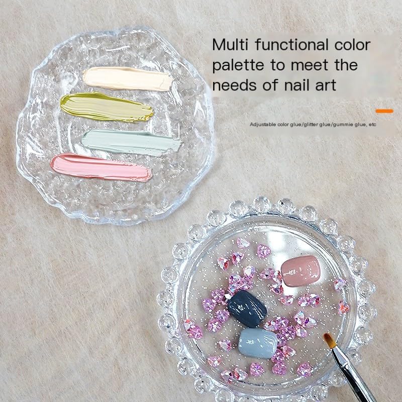 Nail Art Palette Nail Mixing Palette Polish Color Mixing Plate Pearl Edge Nail Holder Display Board Cloud Shape for Nail Art Nail Tip Holder Nail Art Display (Clouds-clear)