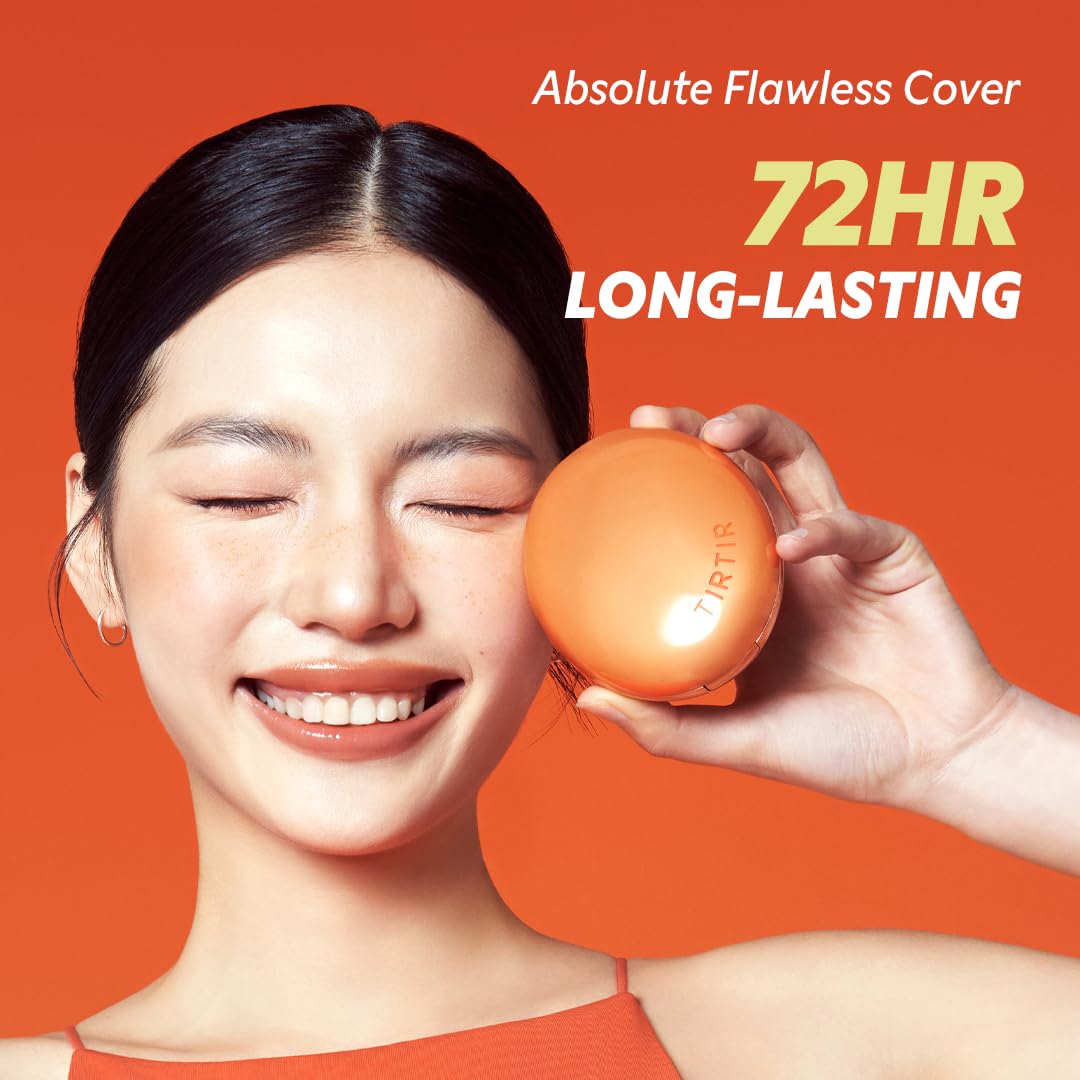 [*Mini Size*] TIRTIR Mask Fit Ai Filter Cushion Foundation | AI-Like Semi-Matte Finish - Up to 72-Hour Medium to Full Coverage Korean BB Cushion Make up Beauty, #43N Deep Cocoa, 0.15 Fl Oz