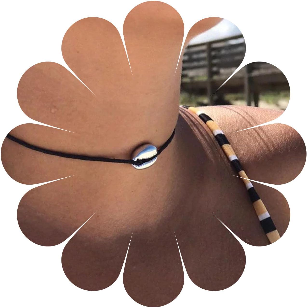 Boho Layered Suede Choker Necklace Black Leather Shell Necklace Silver Sea Shell Necklace Short Minimalist Collar Necklace Chain Jewelry for Women Beach Lover Gifts