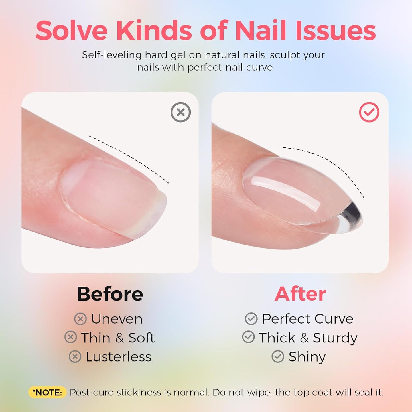 Builder Gel for Nails, 60g Transparent Hard Gel for Nail Extension with 10 Nail Forms, Strengthener & Thickening, UV LED Lamp Cured Sculpture, Repair Broken Nails, Salon DIY Manicure Kit