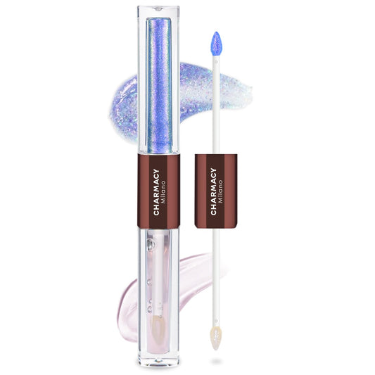 CHARMACY 2 In 1 Multichrome Moisturizing Lip Gloss, Double Head Liquid Lipstick, Mirror Waterproof Long Lasting No Fading Lip Balm, Hydrating Lip Plumper Waterlight Glossy Makeup #005