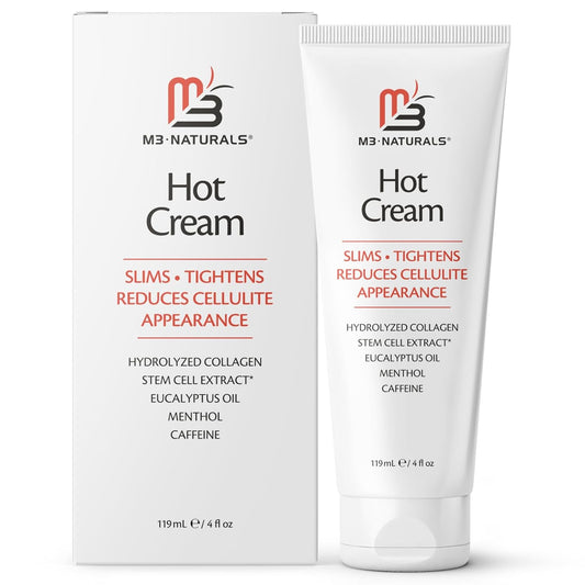 M3 Naturals Hot Cream for Belly Butt and Thighs Cellulite Cream for Thighs and Butt Fast Body Sweat Activator with Caffeine and Collagen - Invigorating Sweat Cream for Workouts and Body Sculpting
