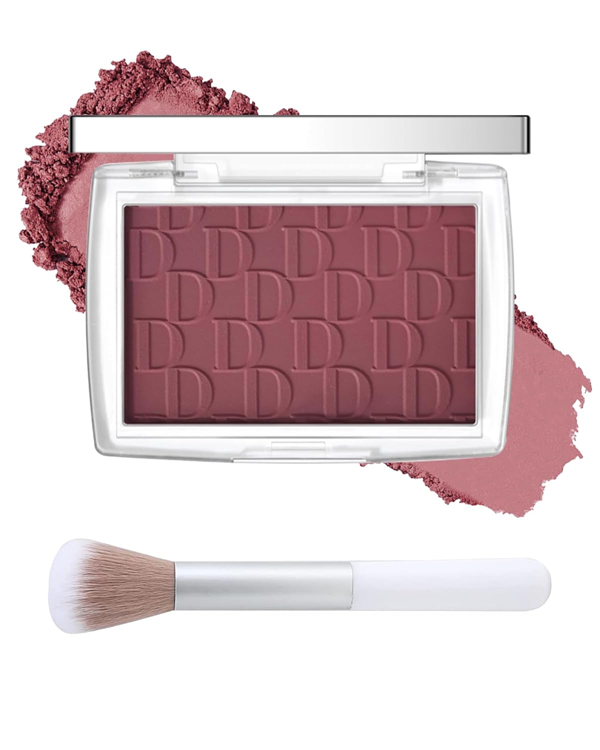 Powder Blush Palette, Matte Powder Makeup Blush for Cheeks, Natural Glow Face Blush Contour Palette, Lightweight, Smooth, High Impact Buildable Color, Long-lasting All-Day Face Enhancing -#Berry