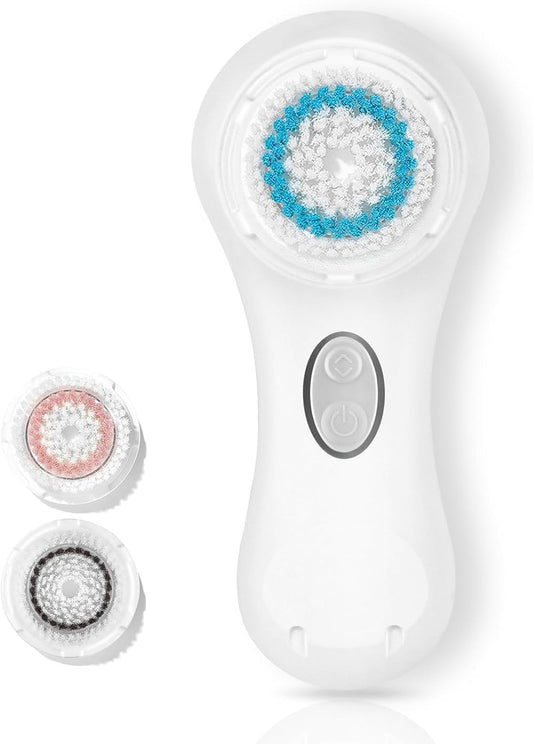 Microtree Facial Cleansing Brush, Electric Face Scrubber Exfoliator for Women Skin Care Deep Cleaning Exfoliating, Rechargeable Waterproof with 2 Sonic Vibration Speeds for Home & Travel(White)