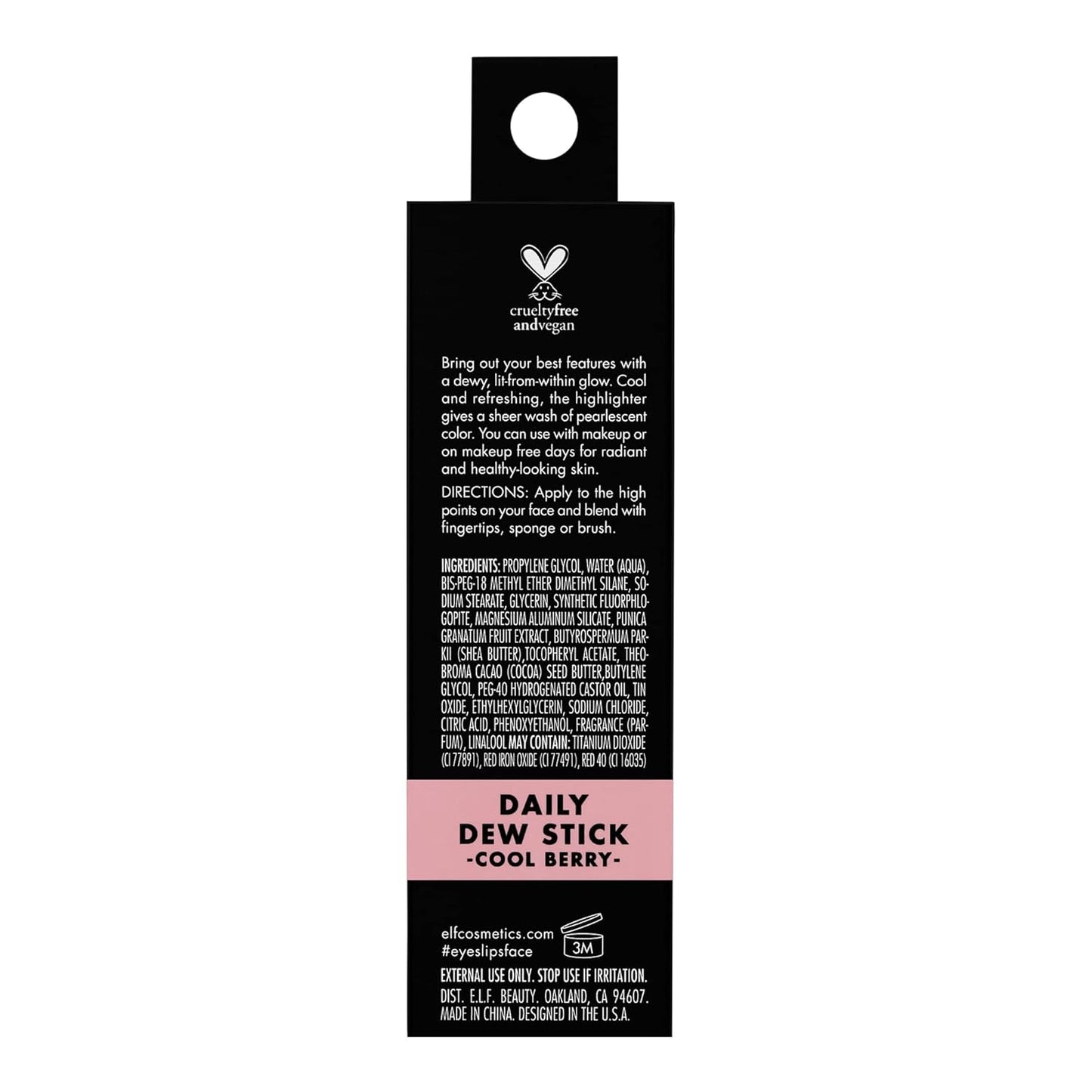 e.l.f. Cosmetics Daily Dew Stick, Cooling Highlighter Stick For Giving Skin A Radiant & Refreshed Glow, Cool Berry
