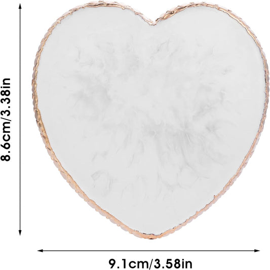 Resin Nail Art Palette Nail Mixing Palette Polish Color Mixing Plate Golden Edge Nail Holder Display Board Heart Shape Cosmetic Mixing Tools