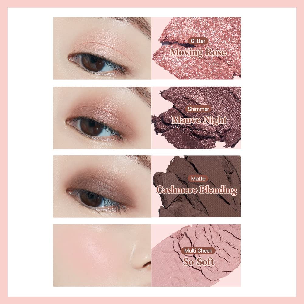 ETUDE Play Tone Eyepalette #Cashmere mauve | From Eye To Cheeks | Palette With Easy Color Matching For All | Various Texture From Sheer Matte To Wet Glitters | K-beauty