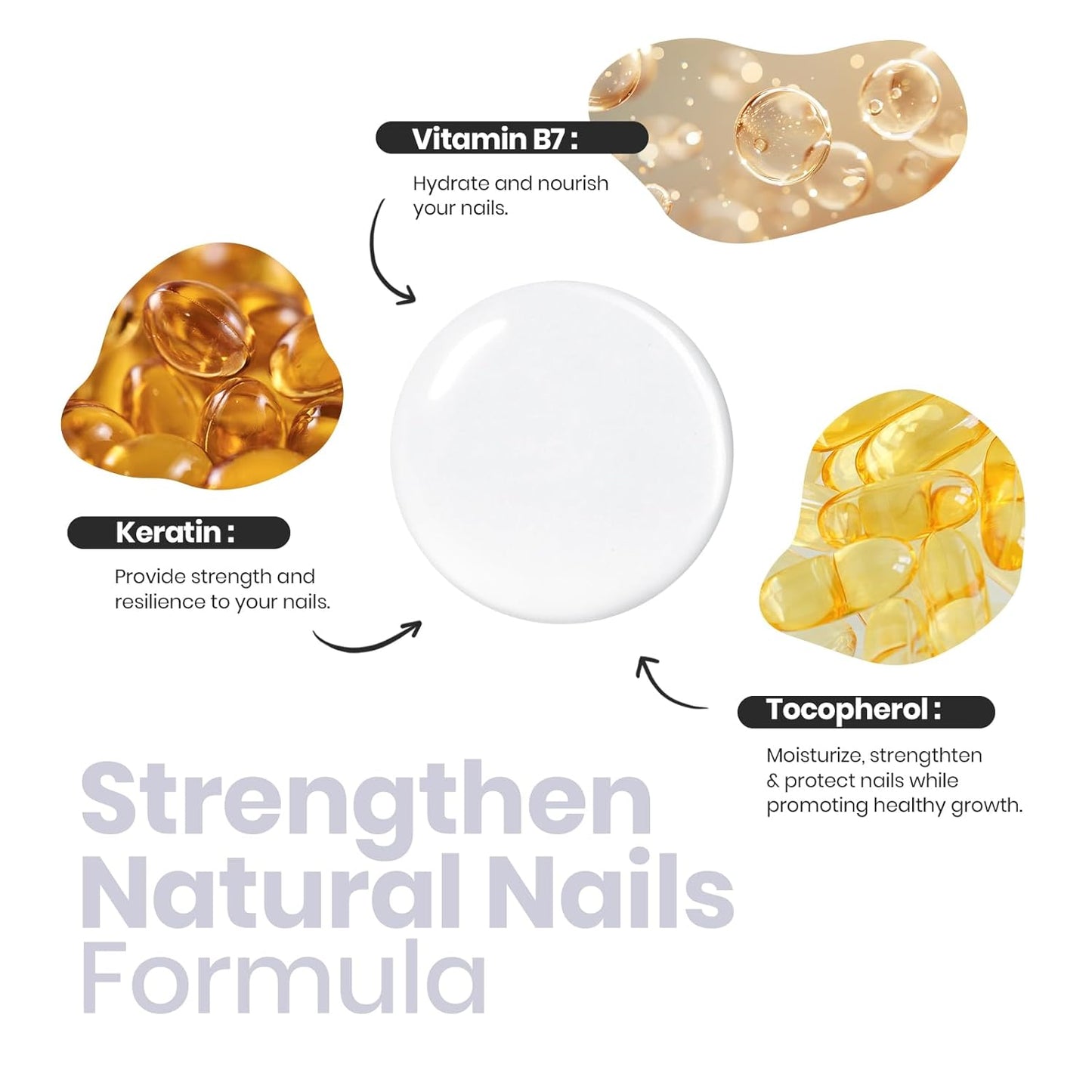 Beetles Nail Strengthener - Clear Nail Concealer Fast Air Dry Clear Air Dry Nail Growth for Damaged Uneven Nails Fingernail Polish Imperfection Masking for Sheer Shine DIY Manicure Salon Quality