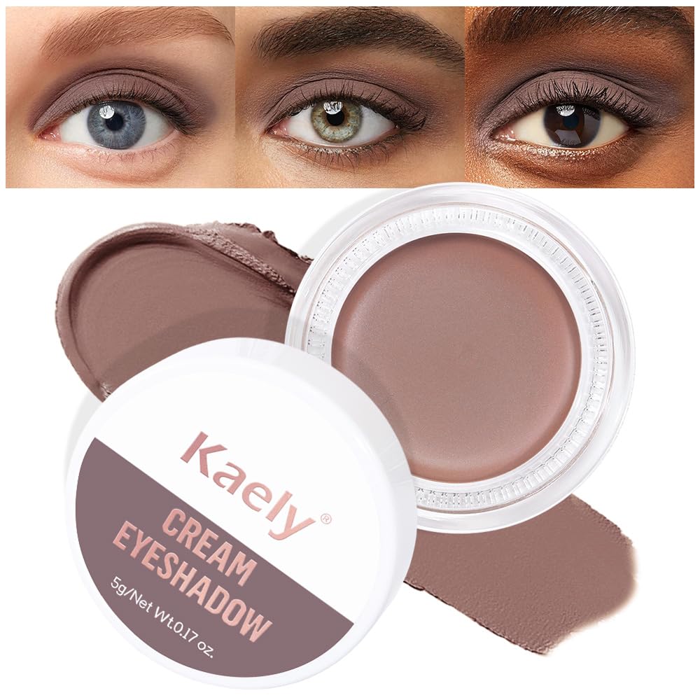 Kaely Single Cream Eyeshadow Pot, Stone Matte Eye Shadow for Older Women High Pigmented Waterproof, Natural Eyeshadow Palette Makeup Brightener, sombras en crema para ojos, Blendable, 22