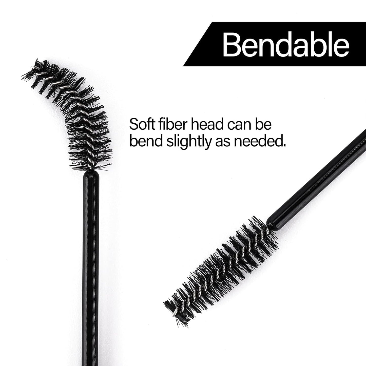 BTYMS 500 Pieces Disposable Mascara Wands Eyelash Brush Brow Brushes Applicators Lash Spoolies for Eye Lash Extension - Black