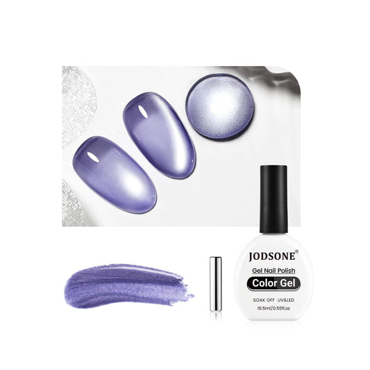 JODSONE 16.5ml Cat Eye Gel Nail Polish Glitter Light Gray Magnetic Reflective Translucent Need U V Curing