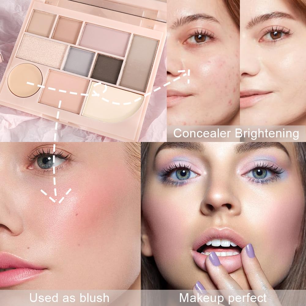 Shimmer Matte Eyeshadow Palette.Longwearing Highly Pigmented Natural Beige Gold Glitter Powder Palet.Matt Shiny Eye Makeup paleta de sombras.01#