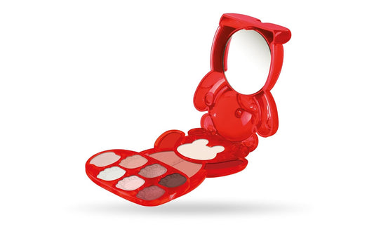 Pupa Milano Happy Bear Makeup Kit, 003 Red, 0.39 oz - Makeup Gift Set - Makeup Palette - Blush - Eyeshadow - Highlighter - Lip Gloss - Face Makeup